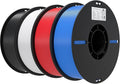 Creality 3D Printer Filament 1.75mm 4KG PLA Filament Bulk +/- 0.02mm 4 Pack 1kg Spool(2.2lbs) 3D Printing Filament Fits for Most FDM 3D Printers Black White Blue Red