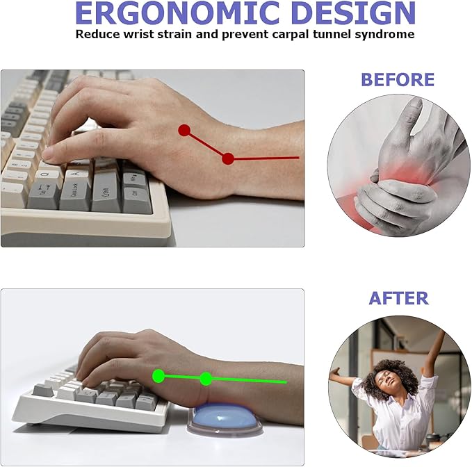 Gel Keyboard Wrist Rest Ergonomic Wrist Rest for Computer Keyboard and Mouse Soft Mouse Wrist Support and Keyboard Pad for Typing Pain Relief Suitable for Office Home Computer Gaming - Blue