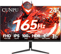24 Inch Gaming Monitor FHD 1080P 165Hz Monitor IPS Display Free-sync Compatible 99% SRGB Color Gamut VESA 100 * 100mm Eye Care Ultra-Slim Frame Black