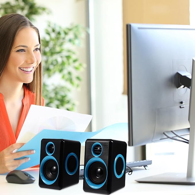 NUOBESTY Mini USB Desktop Computer Speakers Compact Loudspeaker Box for Laptop and Home Office USB 2.0 Powered Mini Speaker with Dc 5v Voltage Compatibility