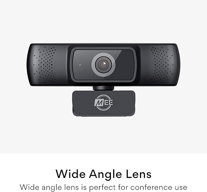 MEE Audio 201W 1080p HD Webcam with Mini Tripod Wide Angle Lens Microphone Autofocus Low Light Correction for Zoom Video Calling USB Streaming Web Camera for Computer PC Mac Laptop Desktop