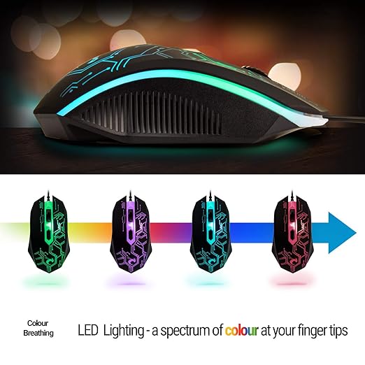 Gaming Keyboard and Mouse and Mouse pad and Gaming Headset Wired LED RGB Backlight Bundle for PC Gamers and Xbox and PS4 Users - 4 in 1 Edition Hornet RX-250