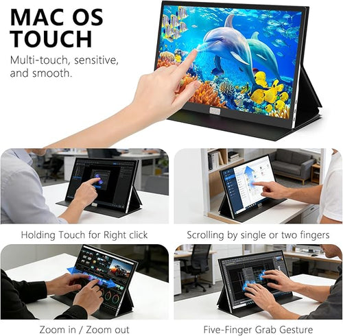 15.6 Inch 4K Touchscreen Portable Monitor UHD IPS Touch External Second Screen USB C HDMI for Laptop Mac Phone Xbox PS5 Switch (15.6 4K)