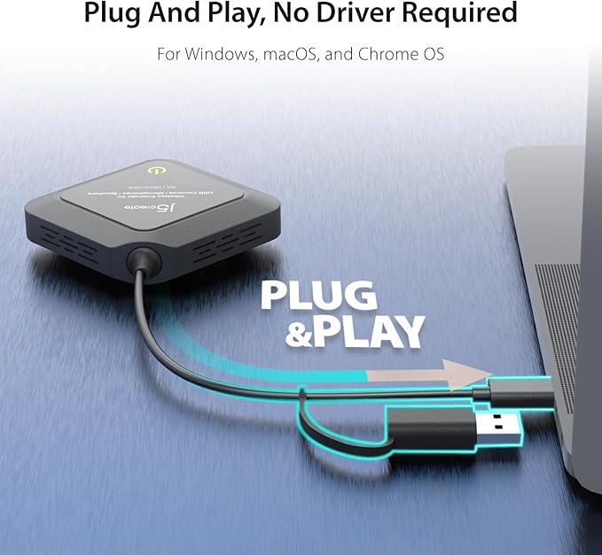 j5create JVU368-360 AI-Powered Webcam Wireless Extender for USB Webcam/Cameras/Microphones/Speakers