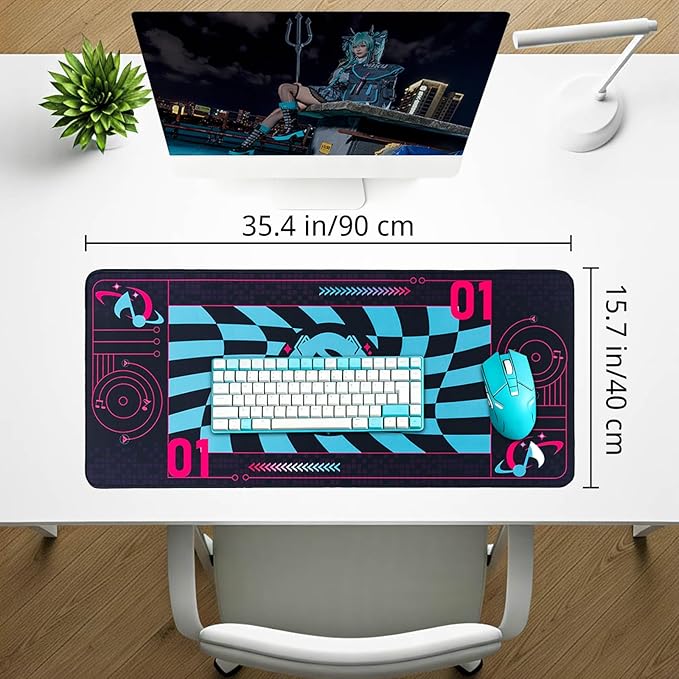 Mouse Pad Inspired Design Hatsune Miku 35.4x15.7 Gaming Desk Mat