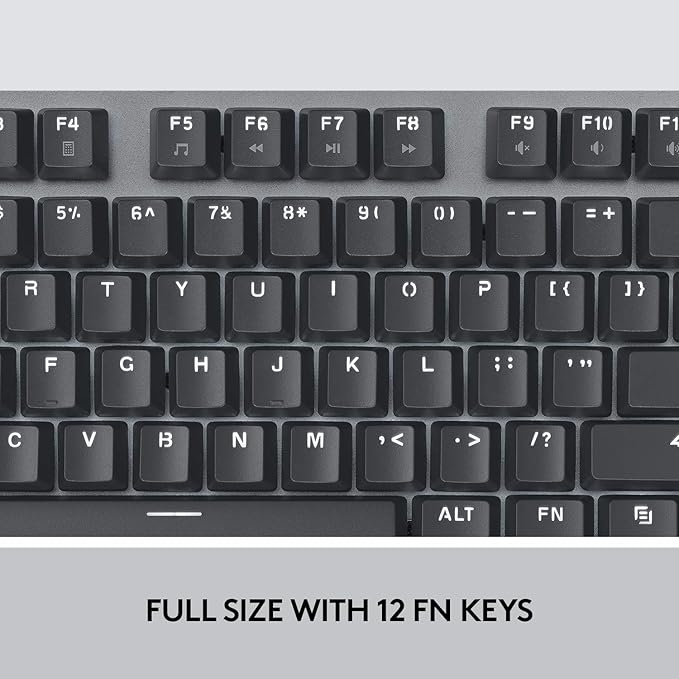 Logitech K845 Mechanical Illuminated KeyboardMechanical Switches Strong Adjustable Tilt Legs Full Size Aluminum Top Case 104 Keys USB Corded Windows (TTC Blue Switches)
