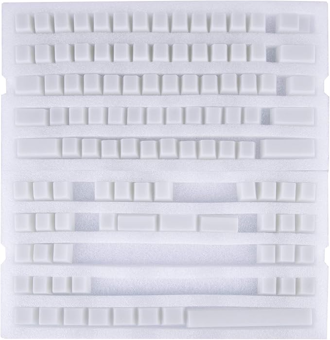 POM Jelly Keycaps Doubleshot Translucent OEM Profile for 6187104108 Keys PC Gaming Mechanical Keyboards (White)