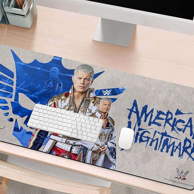 Head Case Designs Officially Licensed WWE Superstar Graphics &amp Signature Cody Rhodes 37.4 x 15.75 x 0.16 inches (900 x 400 mm) - XL Gaming Office Desk PC Keyboard Mouse Mat Pad