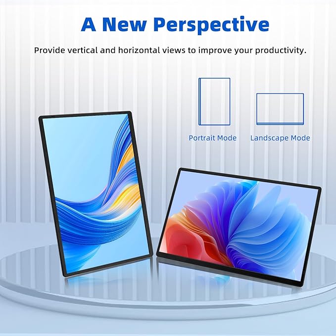 Portable Monitor for Laptops - Dual 16 IPS FHD 1200P Extended Dual Monitor for Laptop Compatible with Windows Mac Travel Work