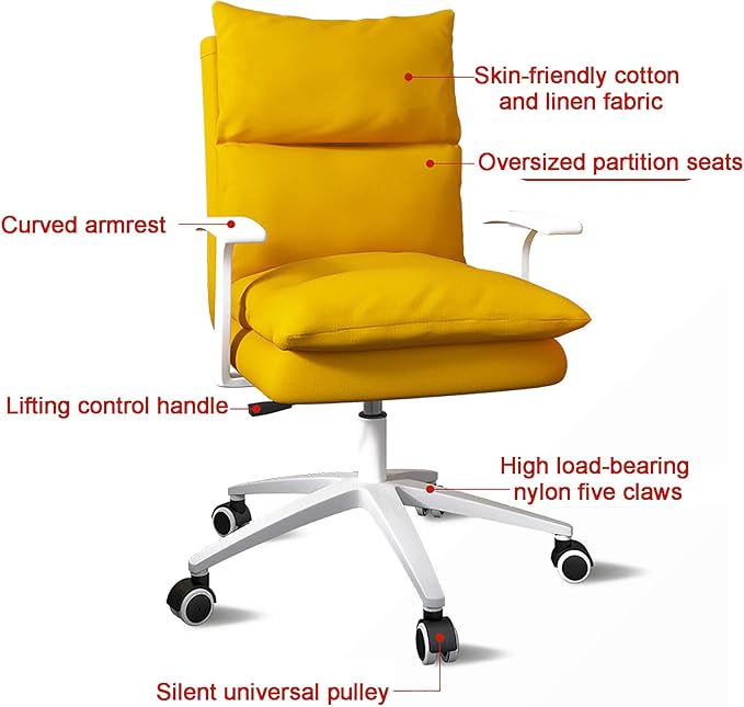 Office Chair Gaming Chair Computer Chair Upholstered Office ChairModern Swivel Chair Fabric Conference Chair High Back Gaming Chair for Home ExecutiveErgonomic Computer Chair Fabric Desk C