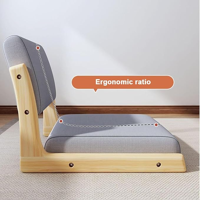 BTZHY Floor Chair Tatami Chair Meditation Floor Chair Living Room Floor Chair Portable Legless Chair for Window Sill Meditation Reading Lazy Susans(Orange LeatherWalnut)