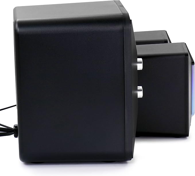 beFree Sound Computer Gaming 2.1 Speaker System with Color LED Lights Black