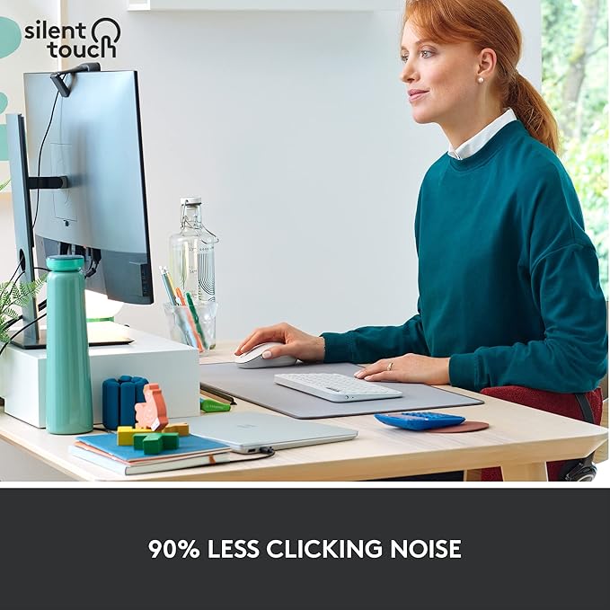 Logitech Signature M650 L Full Size Wireless Mouse - for Large Sized Hands Silent Clicks Customizable Side Buttons Bluetooth for PC/Mac/Multi-Device/Chromebook - Off White (Renewed)