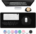 Premium Quality Cloud Wrist Rest Keyboard &amp Mouse Pad Set – Ergonomic Memory Foam Desk Accessories with Wrist Support for Office &amp Gaming – Black Fabric