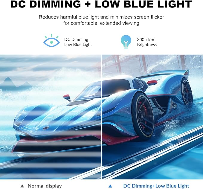 ZZA 32 Monitor | 4K UHD 3840x2160 IPS Panel 60Hz Adaptive Sync 100% sRGB Back Breathing LightBlue Light Filter VESA Mountable 75x75mm