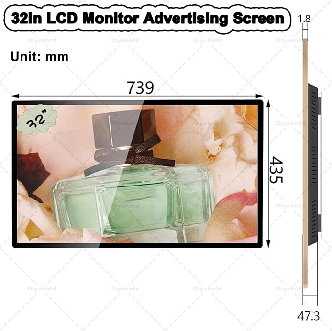 Outdoor Digital Signage Displays Wall Mount Commercial Digital LCD Billboard IP65 Waterproof for Restaurant/Bar/Food Truck/Store Remote Release/USB Release 43in