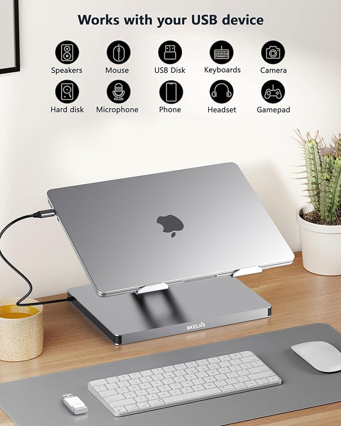 USB C Hub Stand for MacBook Pro 10 in 1 Adapter for MacBook Air Docking Station with 4K 60Hz HDMI RJ45 Gigabit Ethernet SD/TF Card Reader 4 USB 3.0 for iPad/Dell HP/Surface/Lenovo Laptop Dock