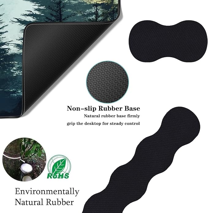 Keyboard Wrist Rest+Mouse Wrist Pad+Desk Pad SetMemory Foam Ergonomic Easy Typing Pain Relief for Computer Laptop Office Home - Mountain Stream