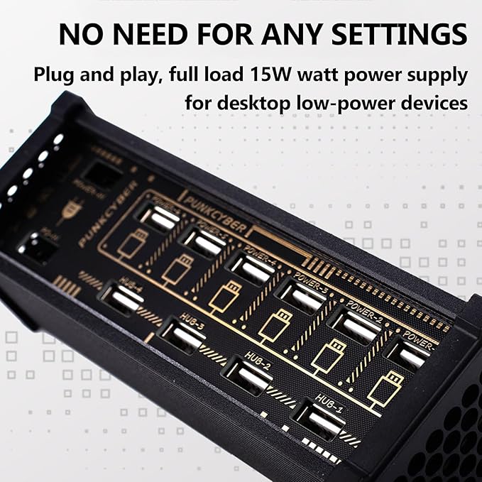 6 Ports USB C Splitter Retro USB Docking Station with 6 LED Status Indicators and 9 USB Convenient Input Ports Retro Gold Plating Table Setting for Boyfriend