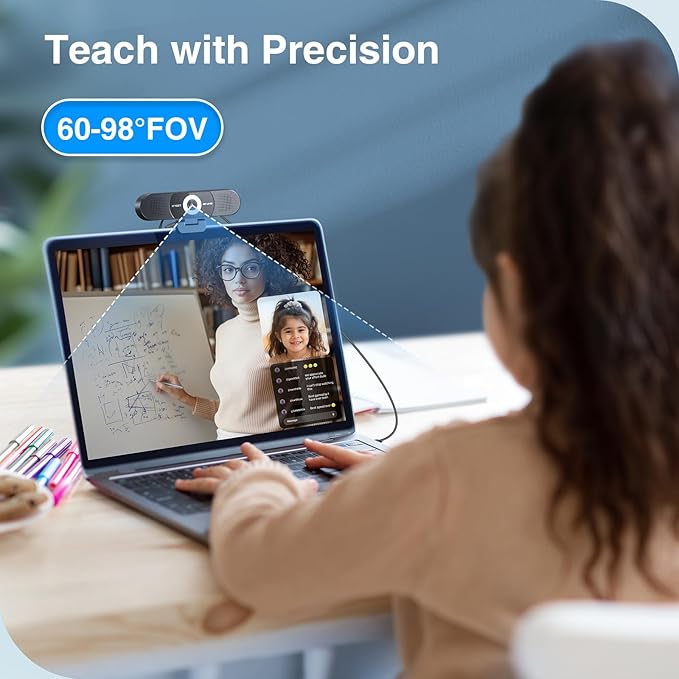 EMEET C980 PRO 3-in-1 4K Webcam with Microphone and Speaker 60°-98° Wide Angle Webcam w/ 4 Noise Cancel Mics 2 Speakers Fixed Focus Magnetic Privacy Cover Great for Group and Personal Video Calls