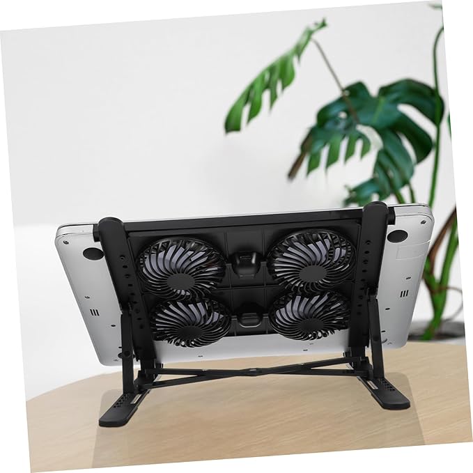 Laptop Cooling Stand Fan Portable Desk Riser Support Quiet and Efficient Cooling for Home Office Use