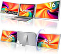 16 Laptop Screen Extender 1200P FHD Triple Portable Laptop Monitor Extender for 12-18.5 Laptops 16:10 Aspect Ratio Rotation Screen Compatible with MacOS Wins Chrome Surface