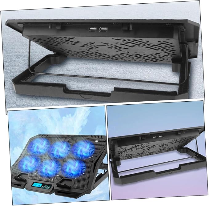 Laptop Cooling Pad with Fan and Adjustable Speed for 15.6-inch Laptops Silent Computer Cooler Stand with Blue LED Light Suitable for Gaming and Office Use