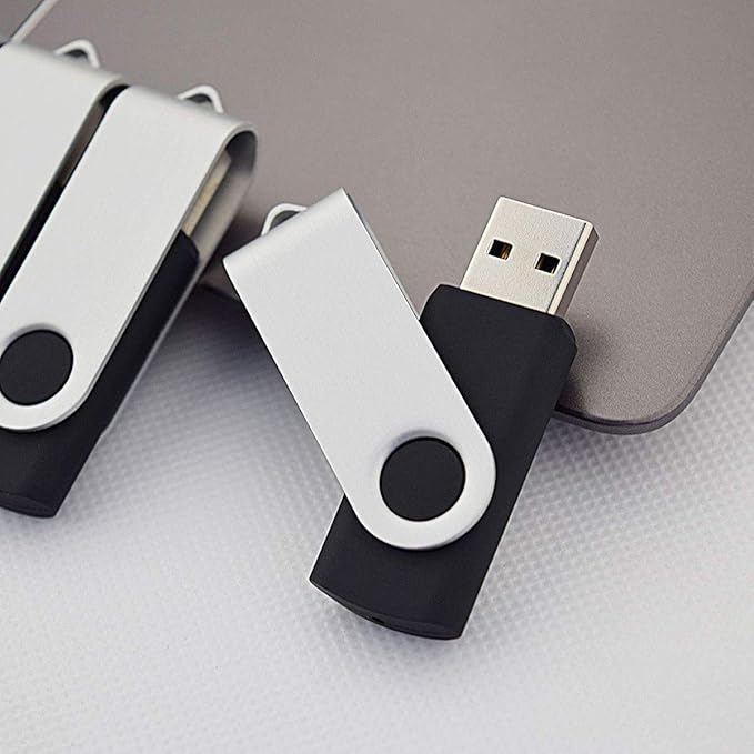 Aiibe 32GB USB Flash Drives Thumb Drive 10 Pack Bulk 32 GB Flash Drive USB 2.0 Memory Sticks Swivel Jump Zip Drives (32GB 10 Pack Black)