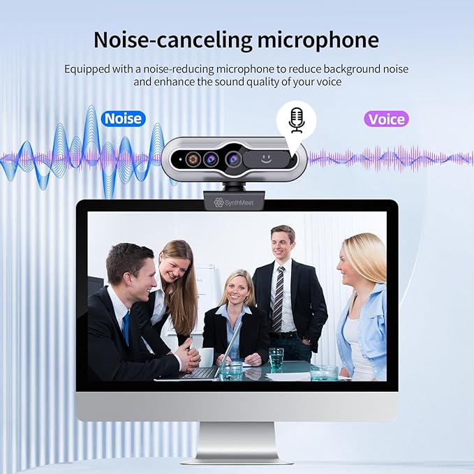 Windows Hello Webcam 2K 30FPS 5MP 84°FOV USB Webcam with Noise-reducing Mic Facial Unlocked Built-in Privacy Cover Plug and Play Wide Compatibility for Personal Meetings Video Calls