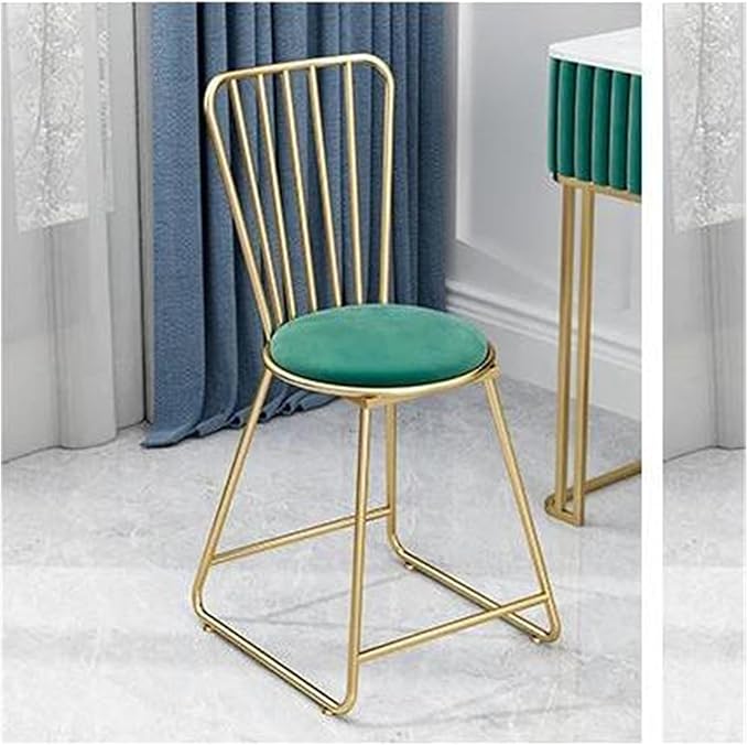 Round Stool Industrial Gaming Chair with Cushioned Seat for Office Bedroom and Vanity White Leather Home Furniture