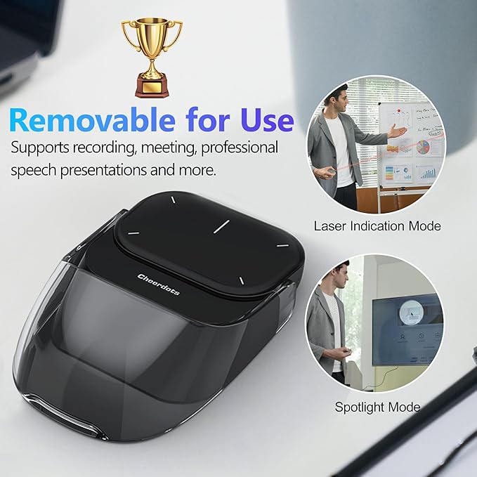 2026 Upgraded AI Voice Mouse - Wireless Air Mouse with AI Voice Assistant 12 Languages Translation Meeting Transcription &amp Summary - Detachable Computer Mouse Presentation Clicker for Laptop