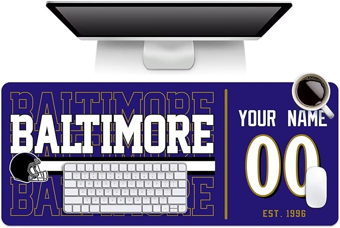 ANTKING Baltimore Mouse Pad Custom Name and Number Desk Pad for Men Women Youth Gifts