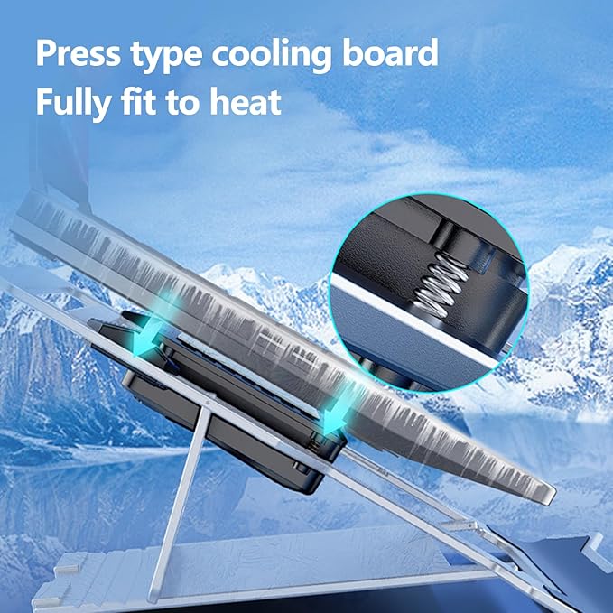 Laptop Cooling Pad Coolers with Quiet Fan for Computer PC Notebook Gaming Fan Adjustable Cooling Aluminum Laptop Stand