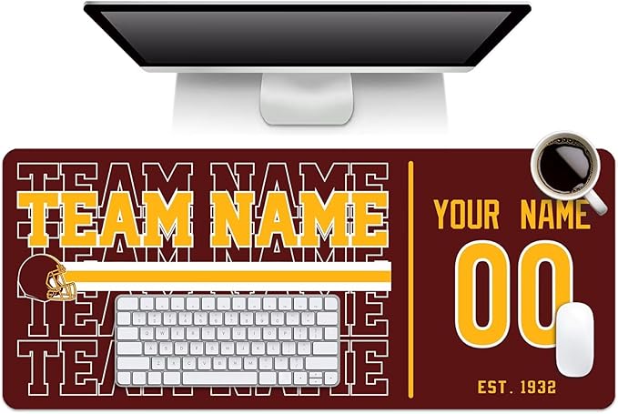 ANTKING W Mouse Pad Custom Name and Number Desk Pad for Men Women Youth Gifts