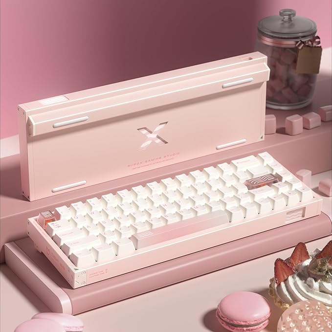 Defender 68 PC Gaming Keyboard Wired 0.01mm Precision Magnetic Switch Hot Swappable PBT Keycaps RGB 128K Polling Rate IP57 Full Aluminum CNC Housing Compatible with PC/Mac(Pink)