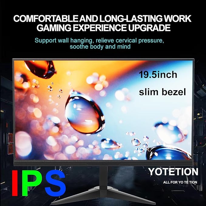 19.5inch Without Audio Professional HD Monitor (1660 x 900)2pack 60Hz Refresh Rate Visual Protection Technology Blue Light Filter and Flicker-Free Technology (HDMI and VGA Ports)