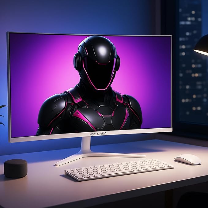 CRUA 34 Curved Gaming Monitor WQHD 3440x1440 120Hz Computer Monitors 1500R VA Screen 120% sRGB AMD FreeSync Blue Light Filter HDMI 2.0 &amp DP 1.4 Wall Mountable Installs- White