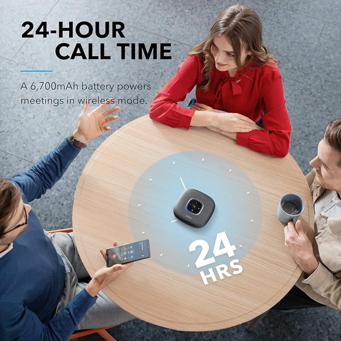 Anker PowerConf Zoom Certified Conference Speaker PowerConf C200 2K Webcam 360°Enhanced Voice Pickup 24H Call Time AI-Noise Canceling Microphones Adjustable Field of View Low-Light Correction