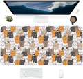 Cats Large Mouse Pad Gaming Mousepad with Wrist Support Rubber Computer Keyboard Mat for Desk Laptop Non-Slip Full Deskmat Protector Waterproof Writing Pad Office Home 16x35.5 in