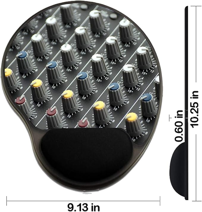 MSD Mousepad Wrist Rest Protected Mouse Pads/Mat with Wrist Support Design for Music Sound Mixer Audio Equipment Studio Mixing Technology Professional Vol