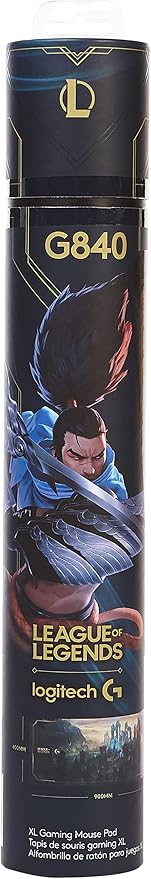 Logitech G840 XL Cloth Gaming Mouse Pad - 900 x 400 mm 3 mm Thin Mat Stable Rubber Base Performance-Tuned Surface Official League of Legends Edition