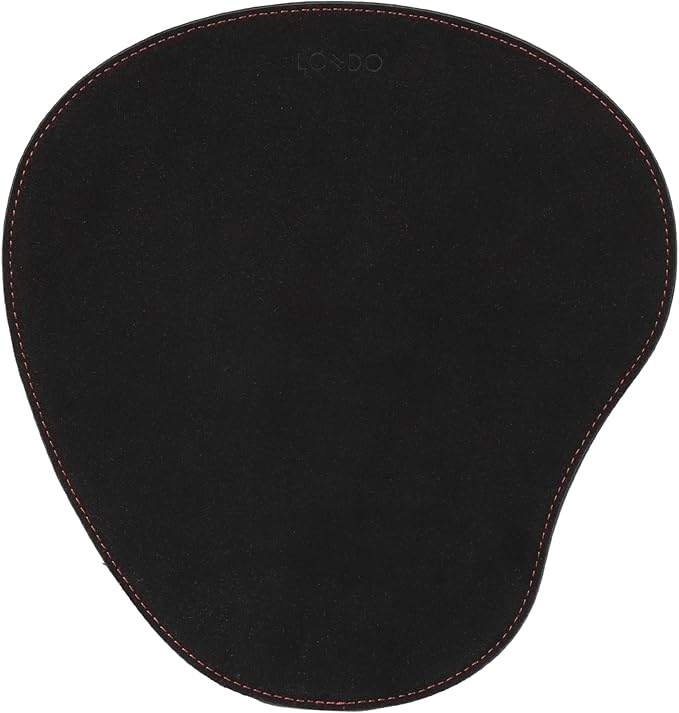Londo PU Leather Oval Shape Non-Slip Mousepad with Wrist Rest Support Waterproof Surface Comfort Memory Foam Light Ergonomic Design Mouse Pad for Laptop Desktop