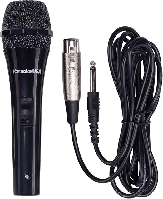Karaoke USA OM189 Professional Dynamic Karaoke Microphone | Durable Detachable Corded Mic with 6.3mm (1/4) to XLR Plug | Clear Balanced Sound for Karaoke Machines PA Systems &amp Events