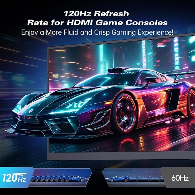 Portable Monitor 2K 120Hz 17.3'' QHD 2560x1440P 100% DCI-P3 Ultra Slim Travel Gaming Monitor with Kickstand USB-C HDMI HDR External Screen for Laptop PC Mac Xbox Switch PS5/4
