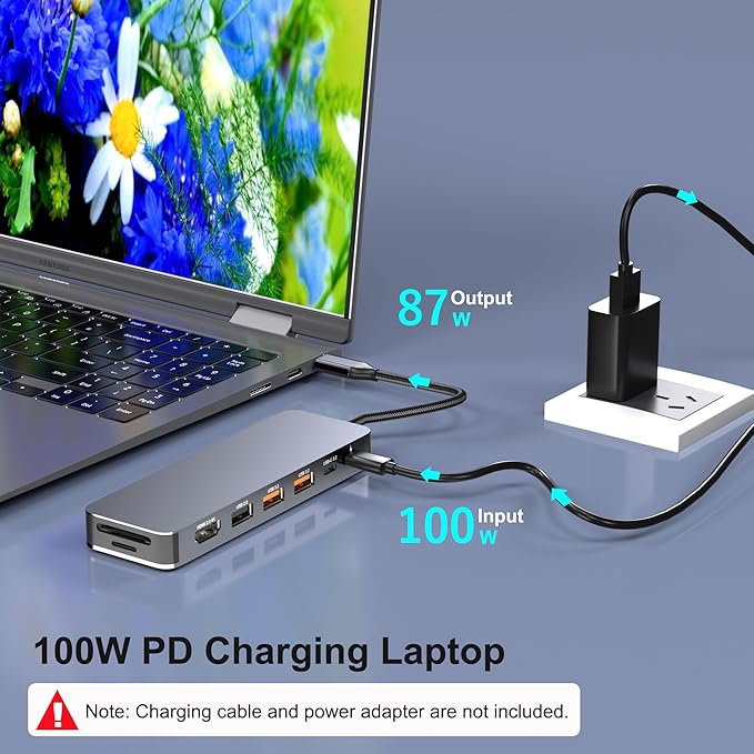 USB C Docking Station with M.2 NVMe SSD Enclosure 10Gbps 9 in 1 USB-C Hub Type C SSD Slot with 4K@60Hz HDMI USB 3.2 Gen2 PD100W SD/TF Card Reader Laptop Docking Station for Dell/HP/Lenovo/Mac