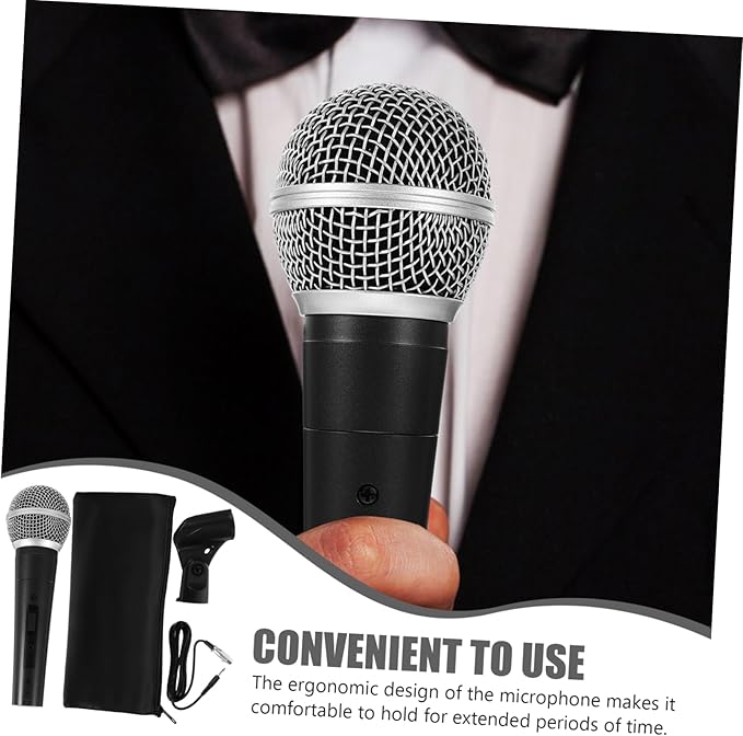 Kisangel Professional Dynamic Wired Vocal Mic for KTV and Stage Performance Handheld Microphone with Cable and Clip