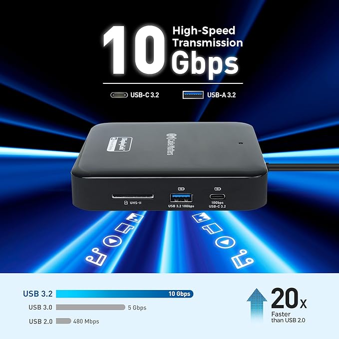 Cable Matters 7-in-1 Dual 4K 60Hz USB C DisplayLink Dock (DisplayLink Docking Station) with 2x DisplayPort Gigabit Ethernet 10Gbps USB SD Reader100W PD for MacBook All M1M2M3M4 Models &amp Win