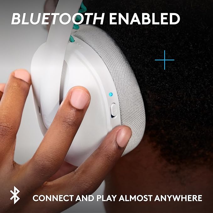 Logitech G325 Lightspeed Wireless Bluetooth Gaming Headset All-Day Comfort Built-in Mic with Noise Reduction 24-Bit Audio 24+ Hr Battery Life for PC PlayStation Switch Mobile – White