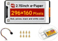 2.15inch E-Paper Display Compatible with Raspberry Pi 5/4B/3B+/Zero/Zero W/Zero 2W/Pico/Pico W/Pico 2/Jetson Nano 296x160 Pixel E-Ink Display Red/Yellow/Black/White SPI Interface with Driver Board