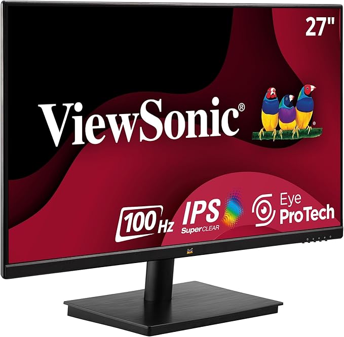 ViewSonic VA2709M 27 Inch IPS Full HD 1080p Monitor with 100Hz Thin Bezels Eye Care HDMI VGA Inputs for Home and Office